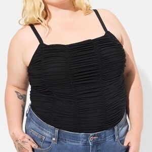 Torrid Stretch Mesh Cropped Sheer Cami Tank Top Blouse sz 2 or 18/20 2X 18 20